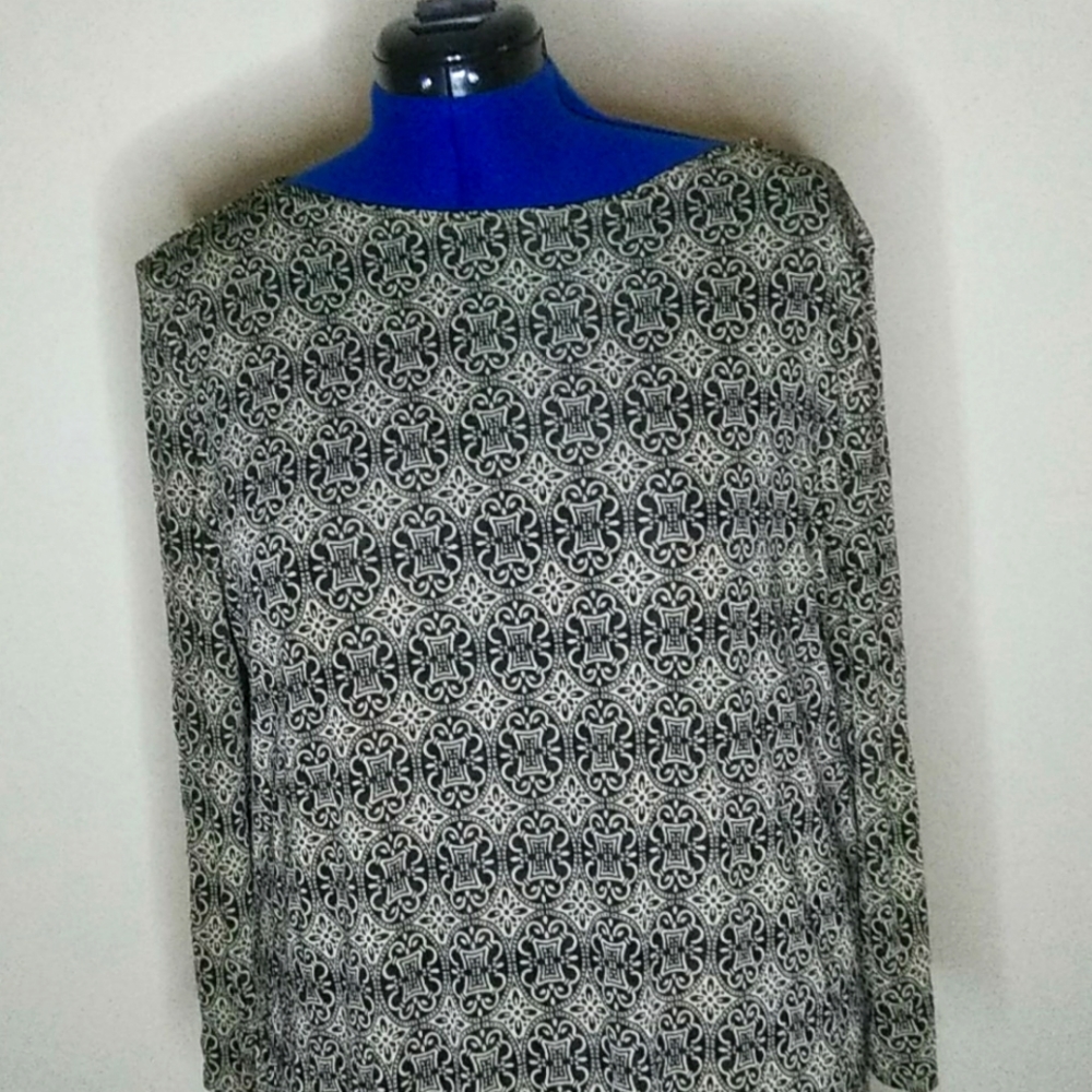 George black and tan women's blouse.